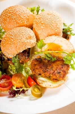 stock photo: mini chicken burgers-Raw Stock Photo ID: 54599
