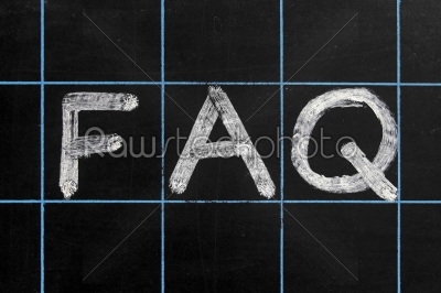 abbreviation FAQ handwritten on black chalkboard