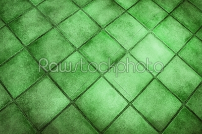 Background surface of green tiles