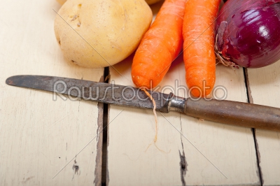 basic vegetable ingredients carrot potato onion 