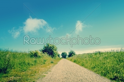 Beautiful nature path and blue sky