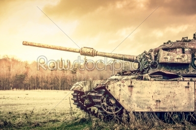 Big gun on a tank