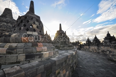 Buddist temple biggest heritage Borobudur complex in Yogjakarta 