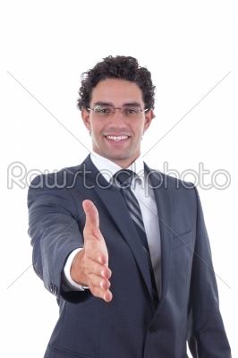businessman offers his hand