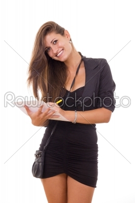 businesswoman with pen and paper