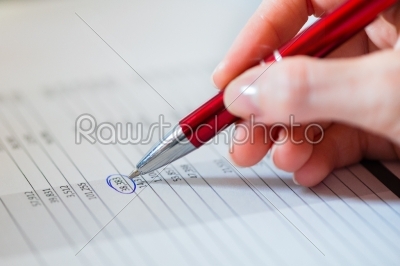businesswoman working on a business plan 