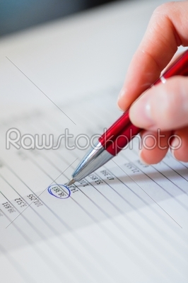 businesswoman working on a business plan 