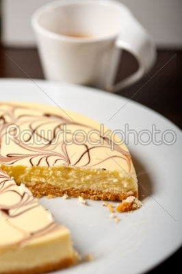 Cheese cake and espresso coffee