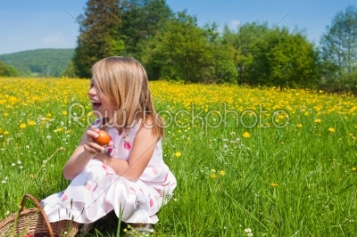 Child on Easter egg hunt