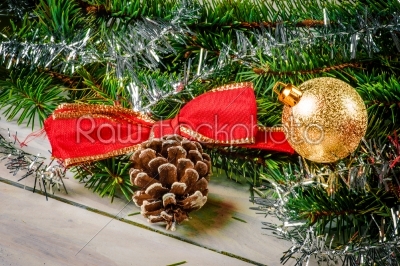 Christmas bauble and a ribbon