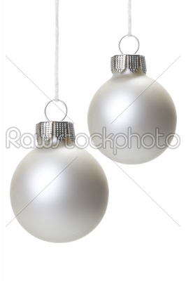 christmas baubles white