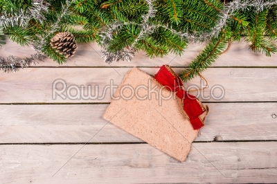 Christmas greeting on wood