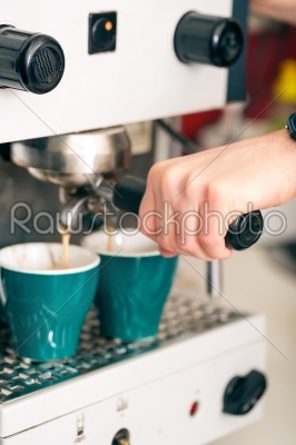 Coffeeshop - barista presents coffee
