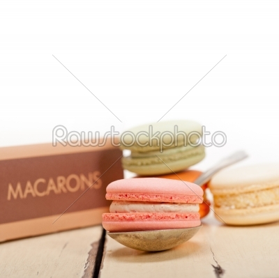 colorful french macaroons 