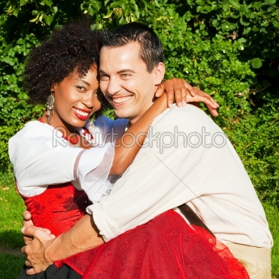 Couple in traditional Bavarian dress