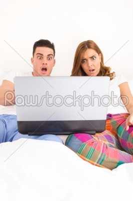 couple watching horor movie