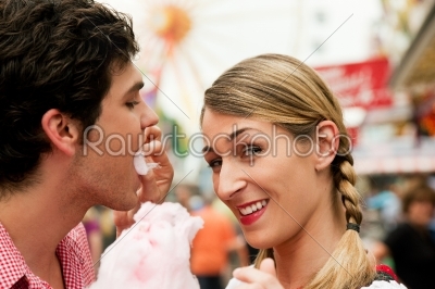 Couple with cotton candy