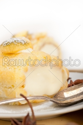 cream roll cake dessert and spices 
