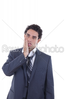 exhausted man in a business suit