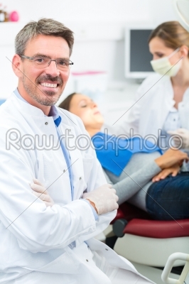 experienced Dentist in his surgery