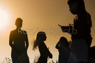 Family as silhouette
