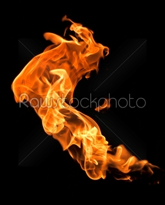 Flames on a black background.