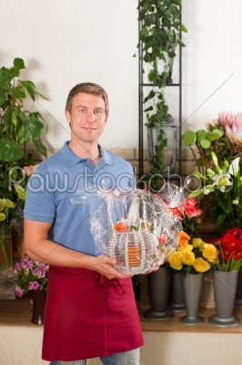 Florist in flower shop