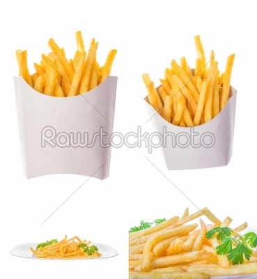 french fries in different portions