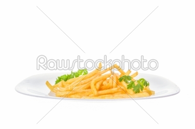 french fries on white plate