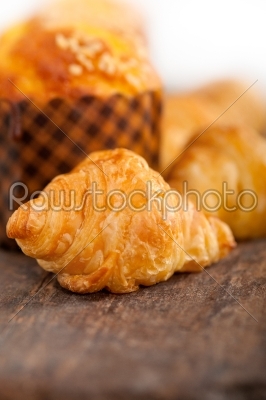 fresh baked muffin and croissant mignon