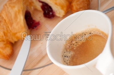 fresh croissant french brioche and coffee
