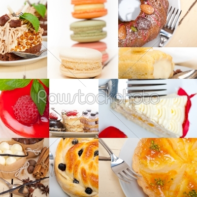 fresh dessert cake collage 