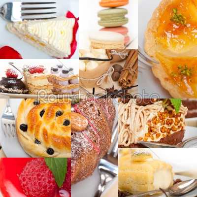 fresh dessert cake collage 