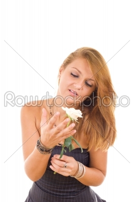 girl holding a rose