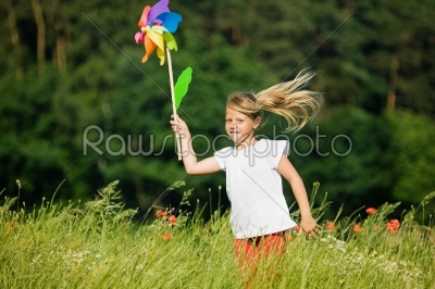 Girl with pinwheel