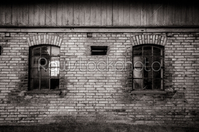 Grungy old barn windows