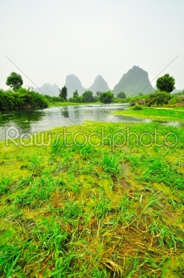 Guilin Li river Karst mountain landscape in Yangshuo