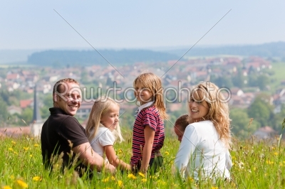 Happy family in summer