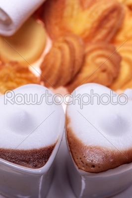 heart shaped espresso coffee cappuccino cups