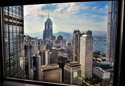 Hong Kong Window view from skyscraper