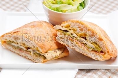 Italian ciabatta panini sandwich chicken