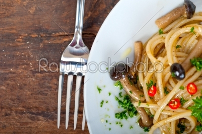 Italian pasta and mushroom sauce 