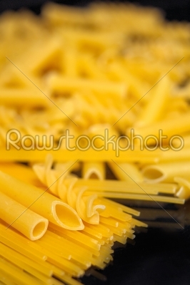 Italian pasta _select_ion over black