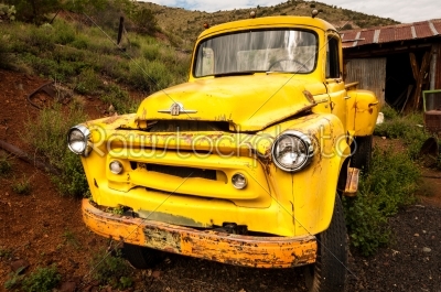 JEROME, USA - AUGUST 26:Jerome Arizona Ghost Town yellow old car