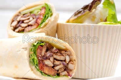 kafta shawarma chicken pita wrap roll sandwich