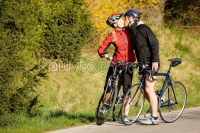 Kissing Bicycle Couple
