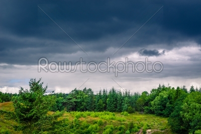 Landscape with dark clouds in Denmark
