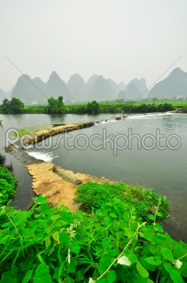 Li river mountain landscape in Yangshuo Guilin