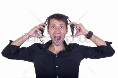 loud music on headphones