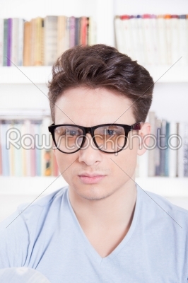 male model with glasses posing